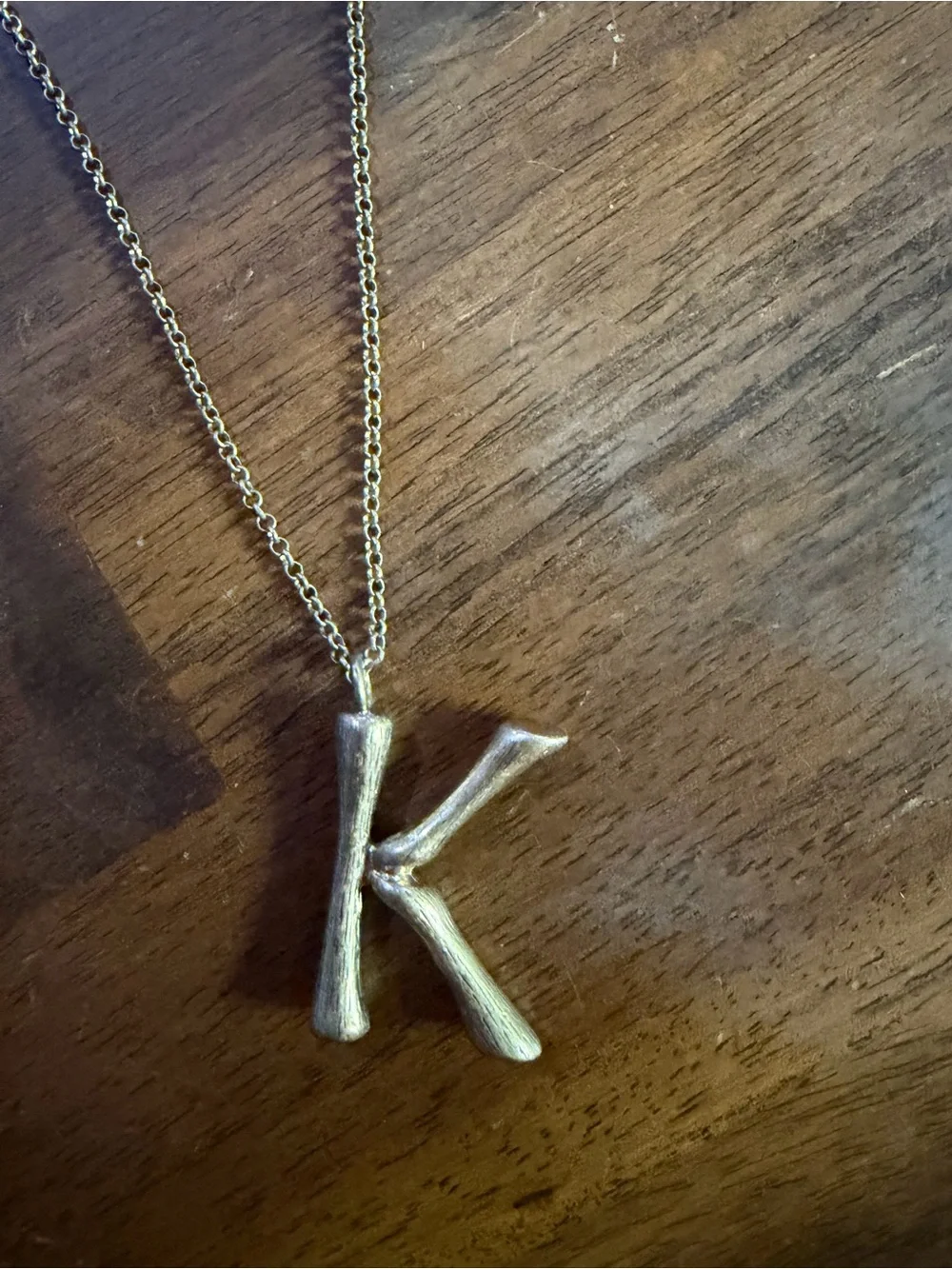 Gold 'K' Initial Pendant Necklace - Women Accessories